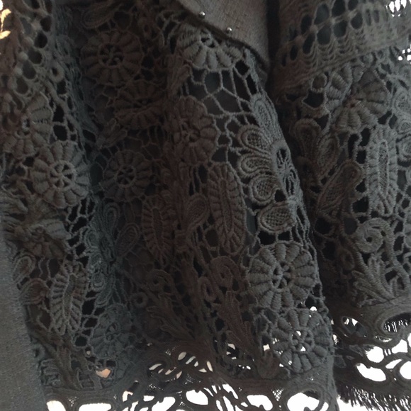 Chico’s Black Embroidered Embellished Jacket 12P - Picture 8 of 9